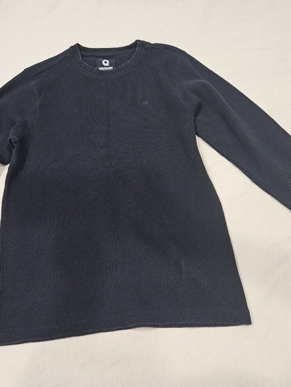 Akademiks Men's Navy Black Waffle Crewneck Pullover